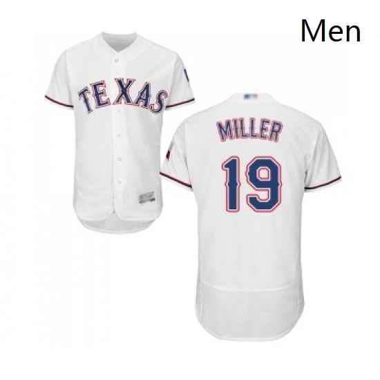 Mens Texas Rangers 19 Shelby Miller White Home Flex Base Authentic Collection Baseball Jersey